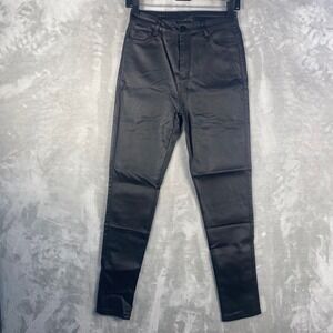 Avanova Women Faux Leather High Waist Leggings Stretchy Tight Pants Black Sz S‎